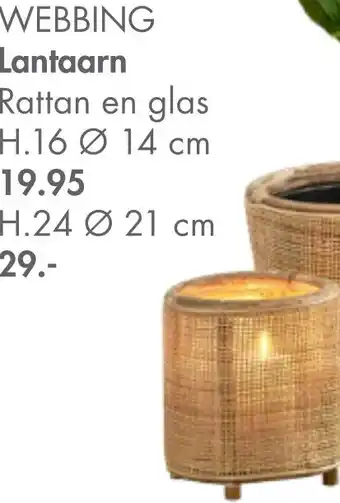 Casa Webbing Laarn anta Rattan en glas aanbieding