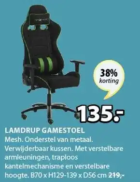 Jysk Lamdrup gamestoel aanbieding