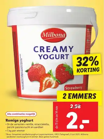 Lidl Romige yoghurt aanbieding