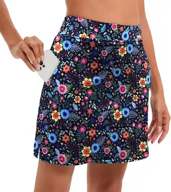 Amazon Timuspo Tennisrok, voor dames, met broek, korte broekrok met zakken, zomer, sportskort, geschikt voor golf, wandelen, hardlop aanbieding