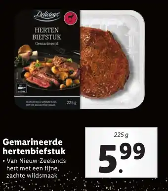 Lidl Gemarineerde hertenbiefstuk aanbieding