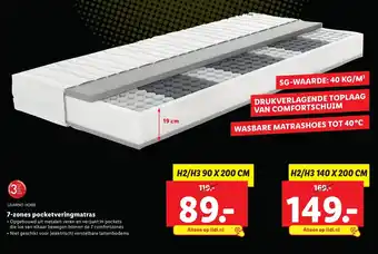 Lidl 7-zones pocketveringmatras aanbieding