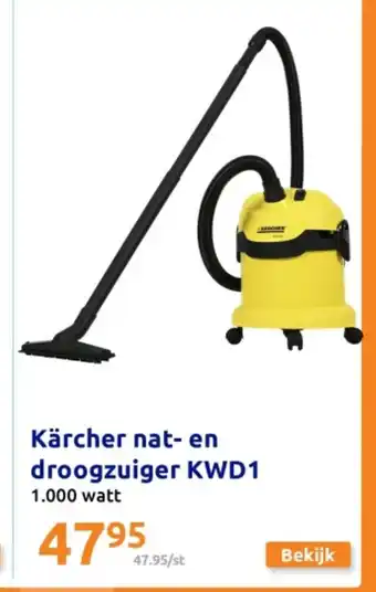 Action Kärcher nat- en droogzuiger KWD1 1.000 watt aanbieding