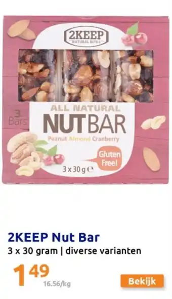 Action 2KEEP Nut Bar 3x30 gram aanbieding