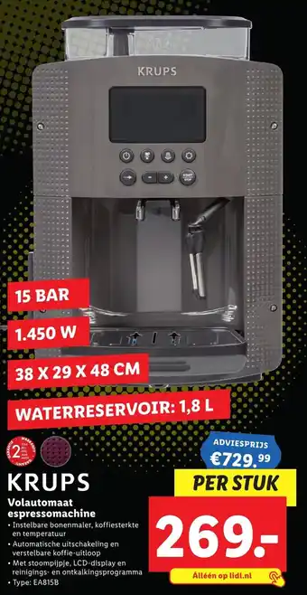 Lidl Krups Volautomaat espressomachine aanbieding