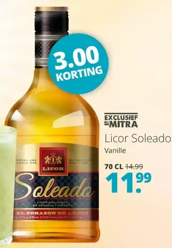 Mitra Licor Soleado Vanille 70 cl aanbieding