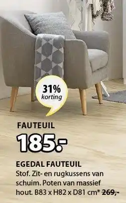 Jysk Egedal fauteuil aanbieding