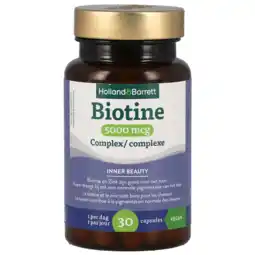 Holland & Barrett Holland & Barrett Biotine Complex 5000mcg - 30 capsules aanbieding