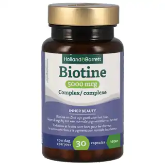 Holland & Barrett Holland & Barrett Biotine Complex 5000mcg - 30 capsules aanbieding
