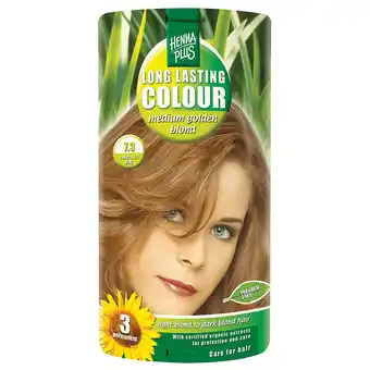 Holland & Barrett Hennaplus Long Lasting Colour 7.3 Medium Golden Blond - 100ml aanbieding