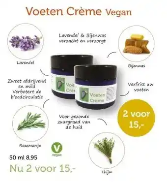 De Rode Pilaren Voeten Crème Vegan aanbieding
