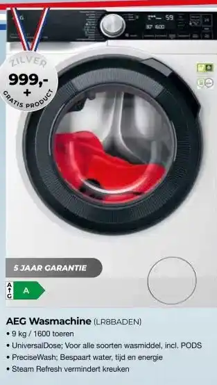 EP Beerepoot AEG Wasmachine LR8BADEN aanbieding