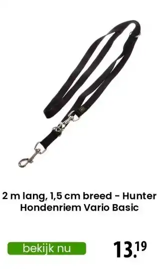 Zooplus 2 m lang, 1,5 cm breed - Hunter Hondenriem Vario Basic aanbieding