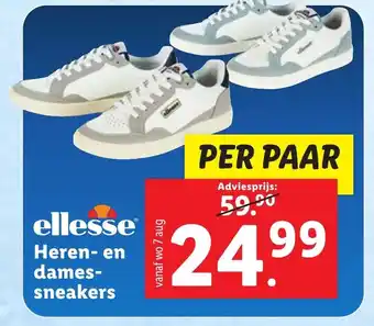 Lidl Ellesse heren en dames sneakers per paar aanbieding