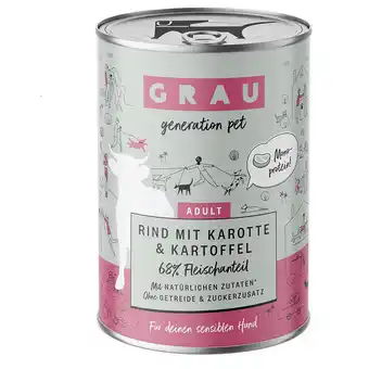 Zooplus GRAU Hondenvoer 6 x 400 g - Rund met Wortel & Aardappel aanbieding
