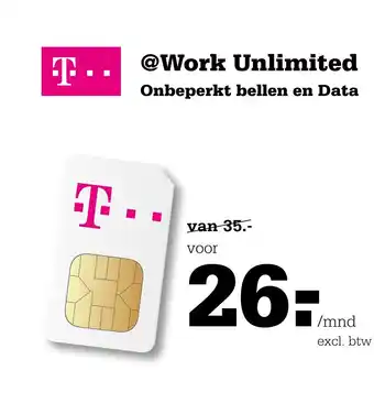 Telecombinatie T-mobile work unlimited voor aanbieding