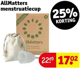 Kruidvat AllMatters menstruatiecup aanbieding