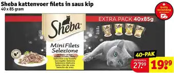 Kruidvat Sheba kattenvoer filets in saus kip 40 x 85 gram aanbieding