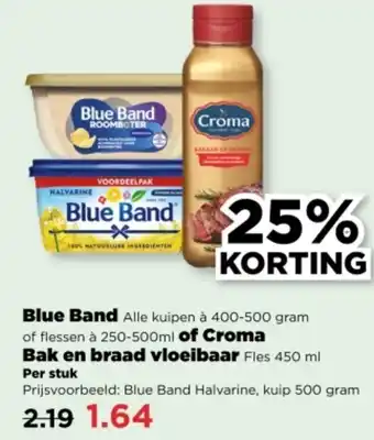 PLUS Blue Band of Croma Bak en braad vloeibaar aanbieding