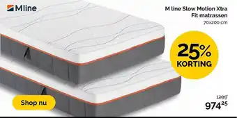 Beter Bed M Line Slow Motion Xtra Fit Matrassen 25% Korting aanbieding