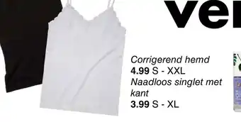 Wibra Naadloos singlet met kant aanbieding