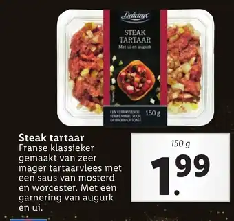 Lidl Delicieux Steak tartaar 150g aanbieding