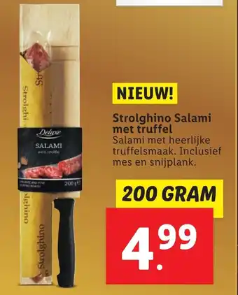 Lidl Delicieux Strolghino Salami met truffel 200g aanbieding