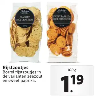 Lidl Delicieux Rijstzoutjes 100g aanbieding