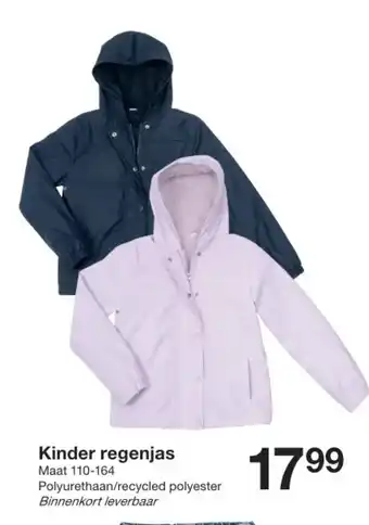 Zeeman Kinder regenjas aanbieding