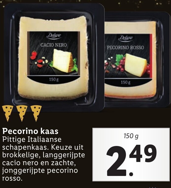 Deluxe Pecorino kaas 150g aanbieding bij Lidl