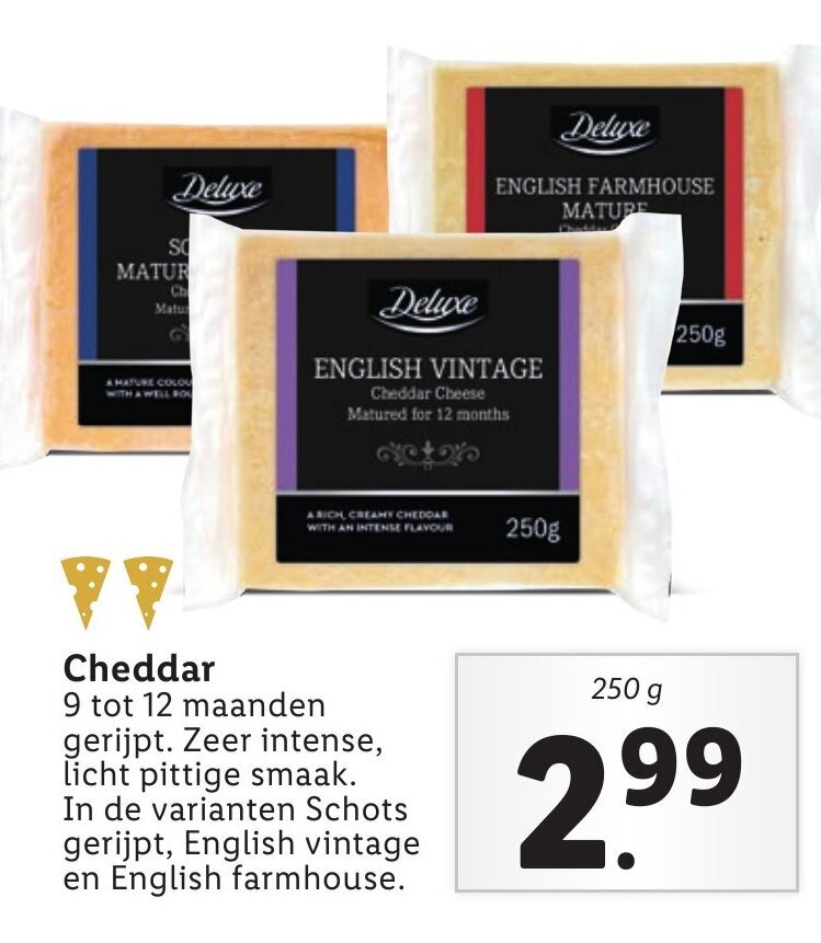 Deluxe Cheddar 250g aanbieding bij Lidl