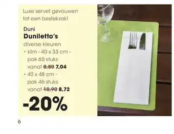 HANOS Duni Duniletto's aanbieding