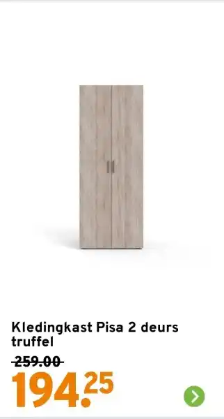 GAMMA Kledingkast pisa 2 deurs truffel aanbieding