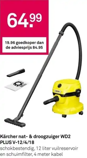 Karwei Kärcher nat & droogzuiger WD2 PLUS V-12/4/18 aanbieding