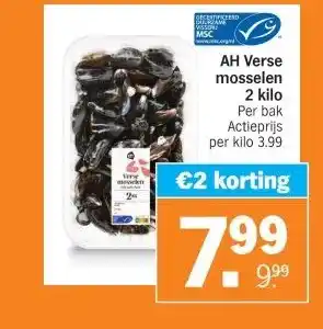 Albert Heijn AH Verse mosselen 2 kilo aanbieding