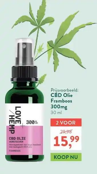 Holland & Barrett Love Hemp CBD Olie Framboos 300mg 30ml aanbieding