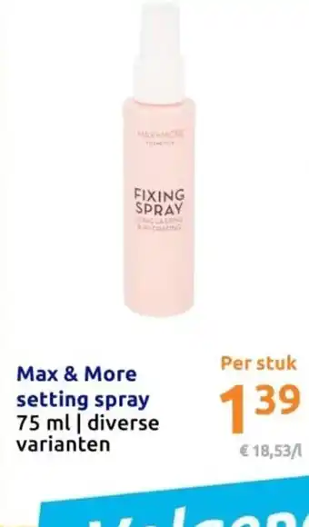 Action Max & More setting spray 75 ml aanbieding