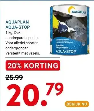 Kluswijs AQUAPLAN AQUA-STOP aanbieding