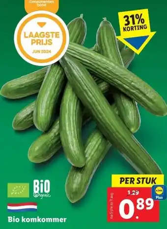 Lidl Bio komkommer aanbieding