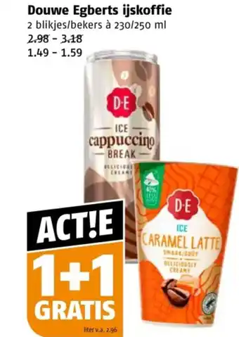 Poiesz Douwe egberts ijskoffie 230 / 250 ml aanbieding