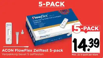 Vomar Voordeelmarkt ACON FlowFlex Zelftest 5-pack aanbieding