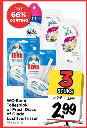 Vomar Voordeelmarkt WC-Eend Toiletblok Of Fresh Discs Of Glade Luchtverfrisser Tot aanbieding