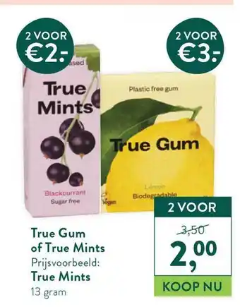 Holland & Barrett True Gum Of True Mints aanbieding