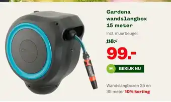 Welkoop Gardena wandslangbox 15 meter aanbieding