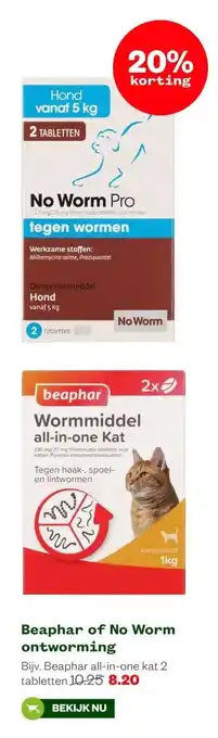 Welkoop Beaphar of No Worm ontworming aanbieding