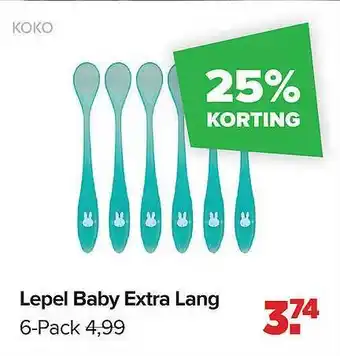 Baby-Dump Koko Lepel Baby Extra Lang aanbieding