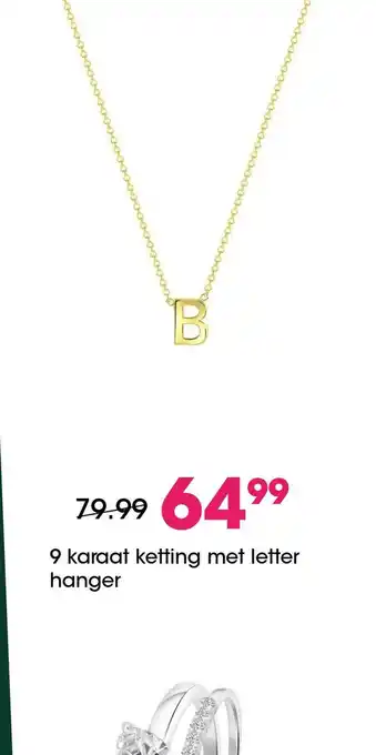 Lucardi 9 karaat ketting met letter hanger aanbieding