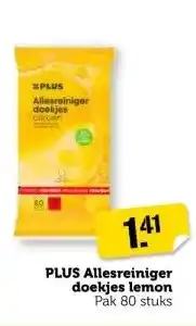 Coop PLUS Allesreiniger doekjes lemon Pak 80 stuks aanbieding