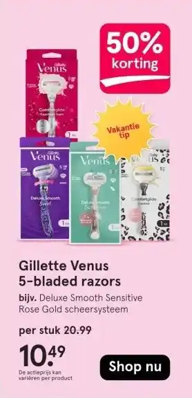 Etos Gillette Venus 5-bladed razors aanbieding