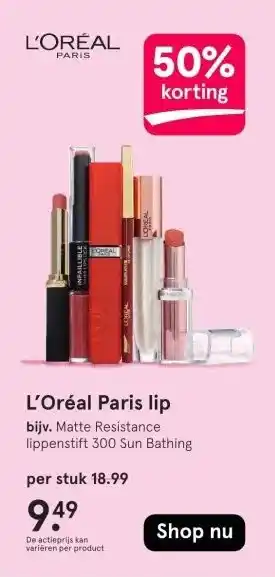 Etos L'Oréal Paris lip aanbieding